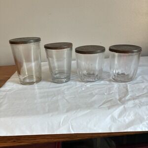 Vintage Jelly Jars Lot Of 4  With Lids 3 Ball, 1 Unknown